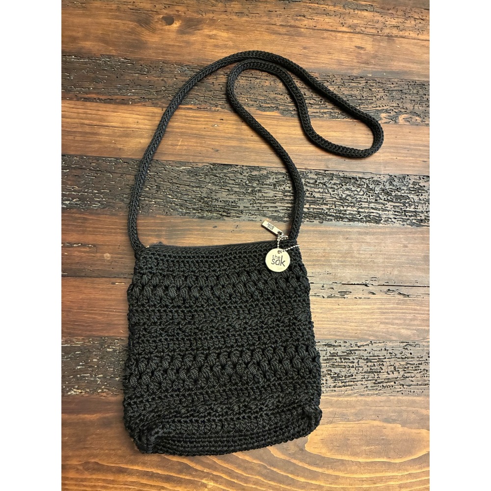 The Sak, Black Crochet Crossbody